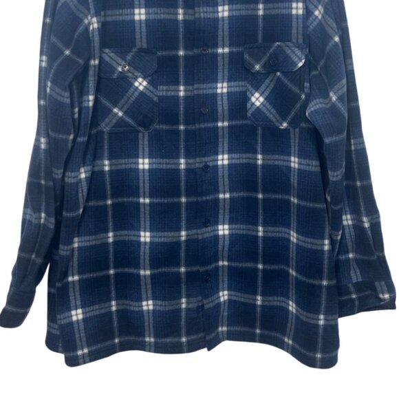 Croft & Barrow Button-Down Flannel Shirt Mens XXL Blue Plaid - Picture 4 of 8